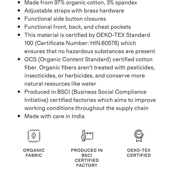 QUINCE Black Organic Stretch Cotton Twill Relaxed Overalls NWT Size Small - Picture 8 of 10